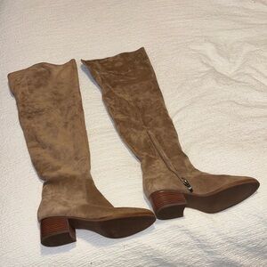 Via Spiga Tan Over the Knee Suede Boots